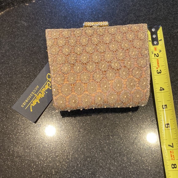 Formal Beaded Clutch by Inge Christopher evening bag BNWT rhinestone clasp - Picture 4 of 6